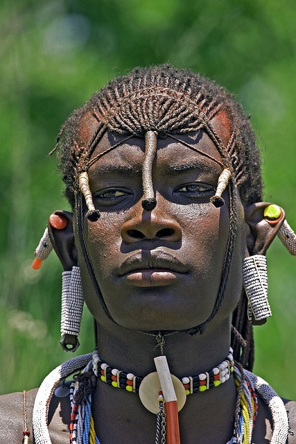 traditional ethnic Men Hairstyles Masai Kenya Tanzania afro archive